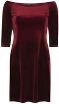 Thumbnail for your product : Wine velour bardot dress
