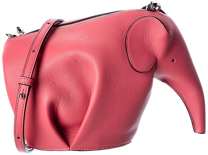 SCDS Cartoon Elephant PU Leather Lady Handbag Tote Bag Zipper Shoulder Bag 