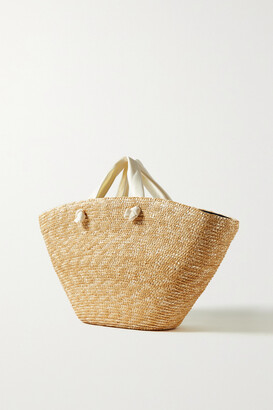 【EUGENIA KIM】Carlotta satin-trimmed straw tote トート Carlotta Natural Straw Tote