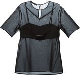 Thumbnail for your product : Alexander Wang T By bra insert sheer top - women - Cotton/Polyester - 4
