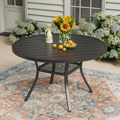 Lark Manor Calva Round 47.2'' Outdoor Dining Table