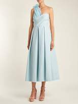 Thumbnail for your product : Preen by Thornton Bregazzi Ted Asymmetric Bodice Cady Midi Dress - Womens - Light Blue
