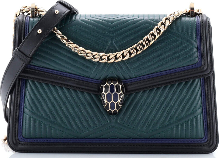 Bvlgari Serpenti Forever Shoulder Bag Quilted Leather Small
