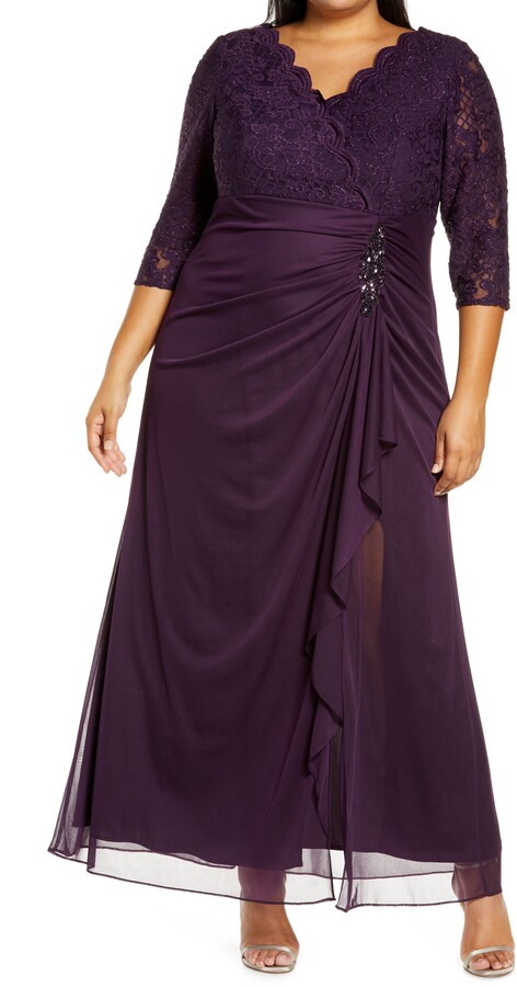 NDGDA Ladies Short Sleeve Print Empire Waist Full Dress Womens Plus Size Cross V-Neck Dress 