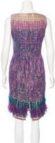 Thumbnail for your product : Lela Rose Fringe-Trimmed Sleeveless Dress w/ Tags