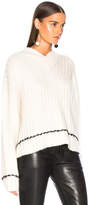 Thumbnail for your product : Helmut Lang Brushed V Neck Sweater in Angora | FWRD