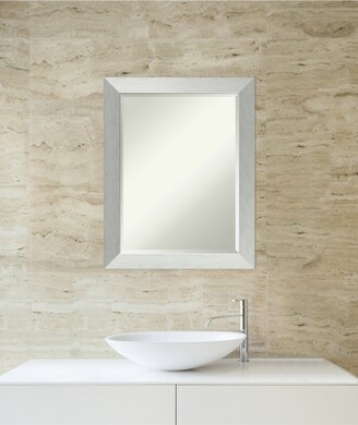 Amanti Art Brushed Sterling 22x28 Bathroom Mirror