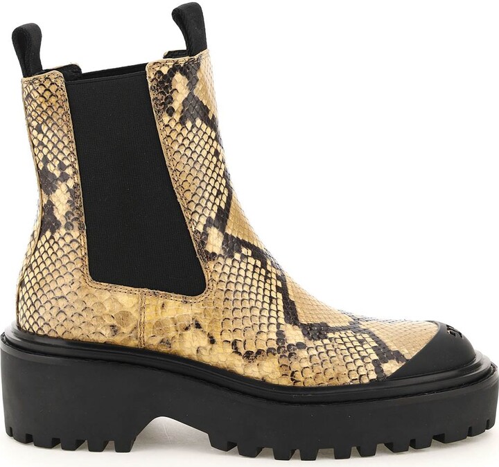 Tory Burch Python-printed Leather Chelsea Boots - ShopStyle