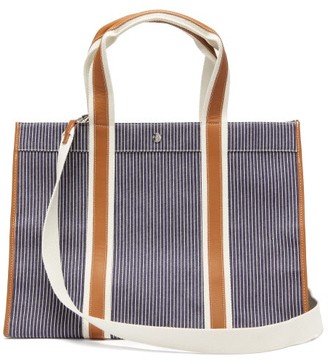 navy striped purse