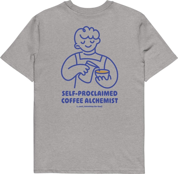 Anchor & Crew Heather Grey Gustatory Coffee Alchemist Organic Cotton Embroidered T-Shirt - Men