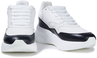 Alexander McQueen Runner Leather-trimmed Stretch-knit Sneakers