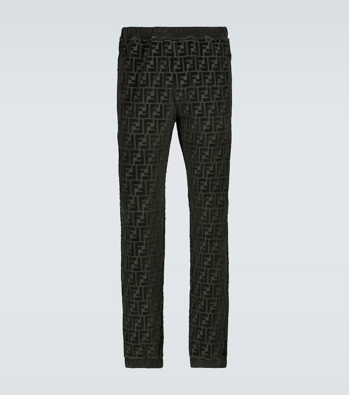 Fendi FF velvet trackpants - ShopStyle Athletic Clothes