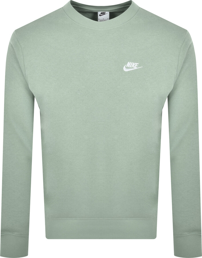 nike crew neck club sweatshirt green