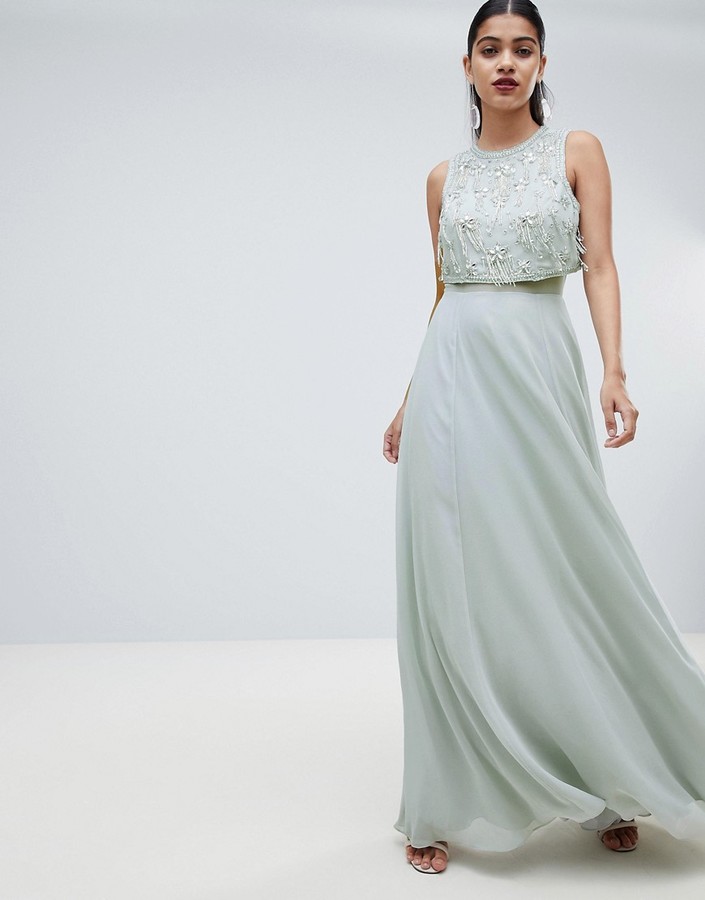 embellished top maxi dress