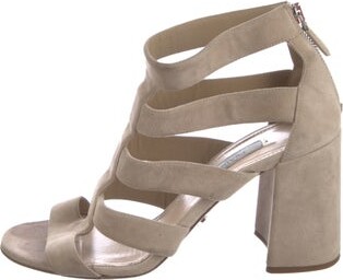 Prada Suede Cutout Accent Gladiator Sandals