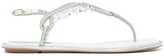 Thumbnail for your product : Rene Caovilla Crystal-Embellished Flat Leather Sandals