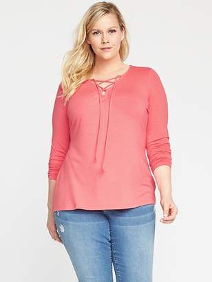 Old Navy Fitted Plus-Size Lace-Up Top