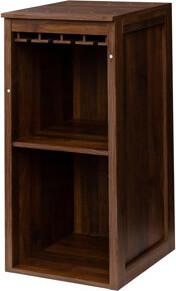 Ebern Designs Modular Wine Bar Cabinet with Storage Shelves and Hutch for Dining Room