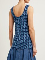 Thumbnail for your product : Prada Key-jacquard Wool Camisole - Navy White