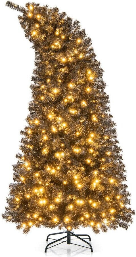 7 ft. Black Prelit LED Full Black Spruce Artificial Christmas Tree with 340 Alternating Warm White