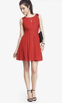 Thumbnail for your product : Express Pleated Keyhole Fit And Flare Dress
