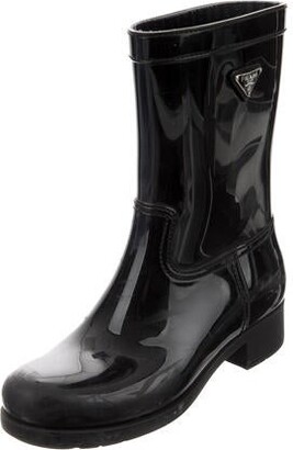 Prada Linea Rossa Patent Leather Rain Boots - ShopStyle