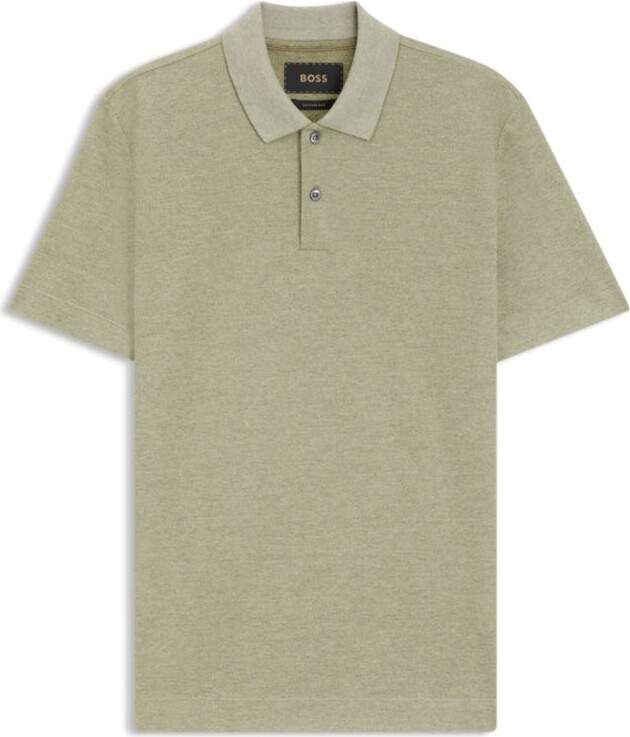 HUGO BOSS Regular-fit polo shirt in cotton and silk
