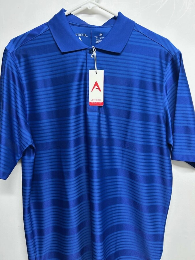 Antigua Apparel Men's Illusion Performance Polo Golf Shirt In Dark Royal Illusion