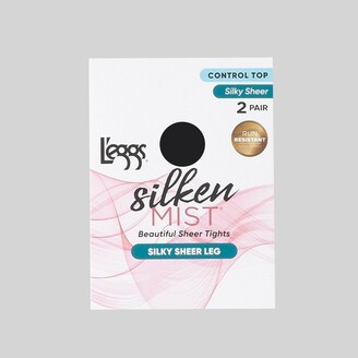 L'eggs Silken Mist Women's Control Top 2pk Pantyhose - Jet