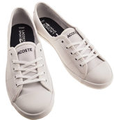 Thumbnail for your product : Lacoste Womens White Ziane Leather V Trainers