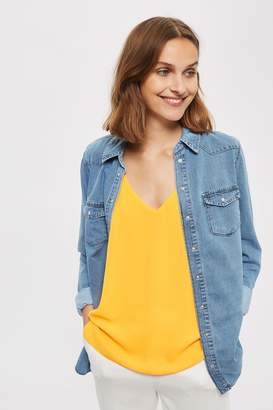 Topshop Pocket Fitted Western Shirt
