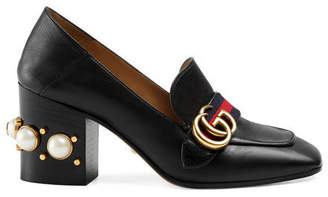 Gucci Leather mid-heel loafer
