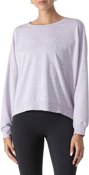 MPG Sport Women's Cozy Fleece Relaxed Crewneck Sweatshirt XSmall Heather Sea Fog