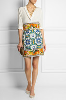 Thumbnail for your product : Dolce & Gabbana Embellished printed jacquard mini skirt