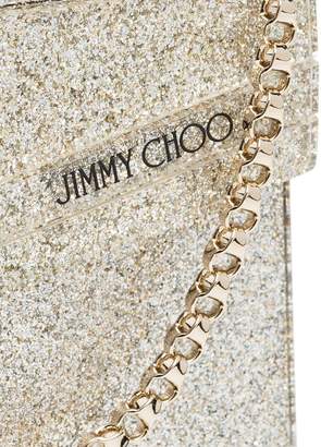 Jimmy Choo silver metallic Candy glitter clutch bag