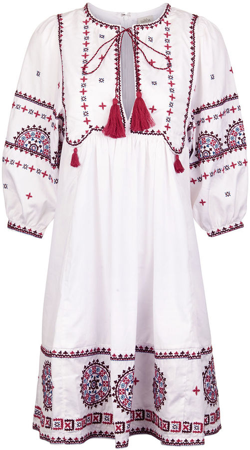Talitha White Cotton Indian Peasant Dress ShopStyle