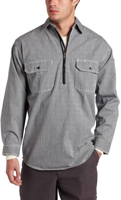 Key Industries Key Apparel Men's Long Sleeve Zip Front Hickory Stripe Logger Shirt