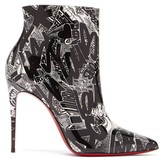 Thumbnail for your product : Christian Louboutin So Kate 100 Nicograf-print Ankle Boots - Black White
