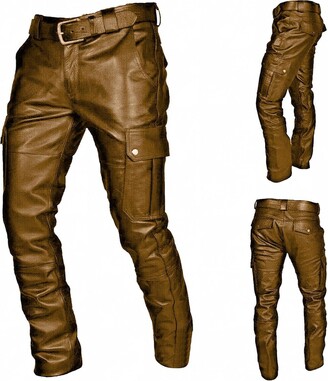 J.LINDEBERG CROC PANT - Leather trousers - black - Zalando.co.uk