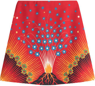 Valentino Volcano Mini Skirt with Virgin Wool and Silk