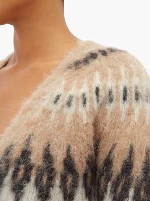 Altuzarra Sita Fair-isle Wool-blend Cable-knit Cardigan - Womens - Ivory Multi