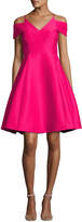 Thumbnail for your product : Halston Sleeveless Split-Neck A-line Cocktail Dress