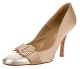 Thumbnail for your product : Valentino Satin Embellished Pumps Champagne Satin Embellished Pumps