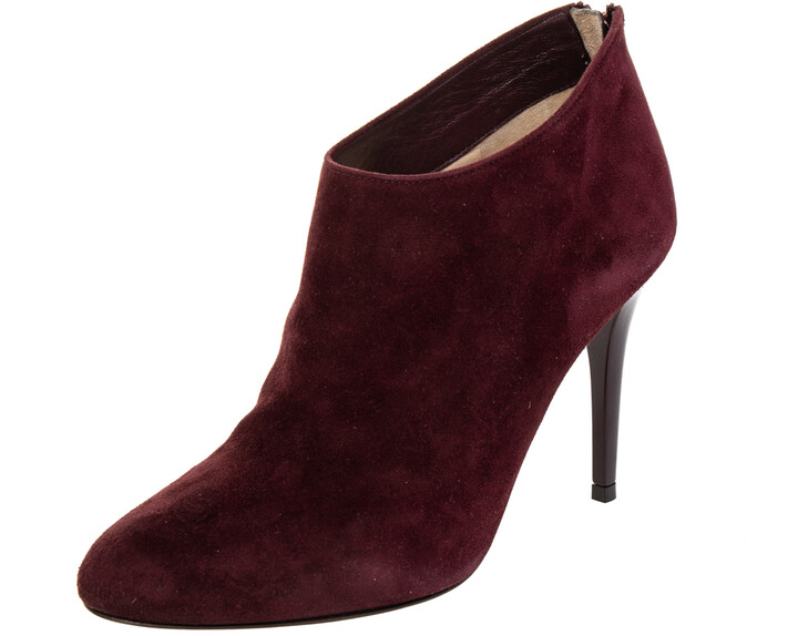 womens maroon booties
