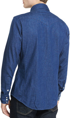 Tom Ford Western-Style Denim Shirt, Blue