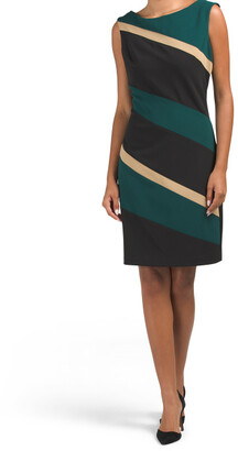 Sleeveless Asymmetrical Color Block Dress