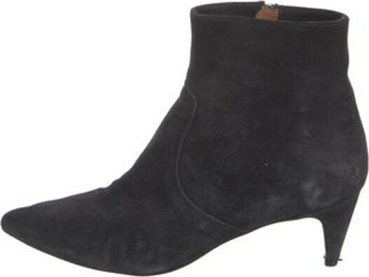 Isabel Marant Suede Ankle Boots Black Semi-Pointed Toes