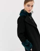 Thumbnail for your product : Helene Berman double breasted coat with contrast faux fur collar and cuffs