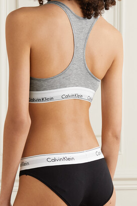 Calvin Klein Underwear Modern Cotton Stretch Cotton-blend Soft-cup Bra -  Gray - ShopStyle