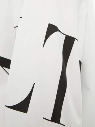 Valentino Logo-print Cotton-poplin Shirt - Mens - White